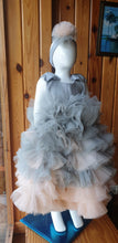 Load image into Gallery viewer, BT230 Ash to Peach Color Huge Party Wear Dress Highlighted With Shoulder Bows for Baby and Teenage Girls
