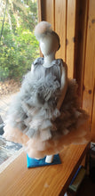 Load image into Gallery viewer, BT230 Ash to Peach Color Huge Party Wear Dress Highlighted With Shoulder Bows for Baby and Teenage Girls
