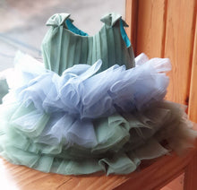 Load image into Gallery viewer, BT230 Ash to Peach Color Huge Party Wear Dress Highlighted With Shoulder Bows for Baby and Teenage Girls
