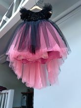 Load image into Gallery viewer, BT298 Pink and Black Combination HighLow Evening and Night Partywear Sequence Frock
