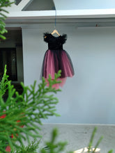 Load image into Gallery viewer, BT298 Pink and Black Combination HighLow Evening and Night Partywear Sequence Frock
