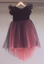 Load image into Gallery viewer, BT298 Pink and Black Combination HighLow Evening and Night Partywear Sequence Frock
