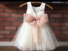 Load image into Gallery viewer, BT268 Elegant Baptism Frock with Pearl Intrications for Baby Girls
