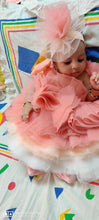Load image into Gallery viewer, BT452 Multilayered Peach One Side Shoulder Birthday Frock
