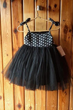 Load image into Gallery viewer, BT010 Polka Dots Semi Partywear Sleeveless Frock With Bunny Ears and Tulle Skirting
