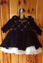 Load image into Gallery viewer, BT221 Pintuck Velvet Peplum Winter Party Wear Dress with Shoulder Bow Highlight
