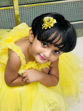 Load image into Gallery viewer, BT281 Single Color Tulle Sleeveless Frock With Heart Shaped Ruffles On Yoke Birthdays
