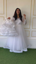 Load and play video in Gallery viewer, BT1387 Designer Party wear White Frock
