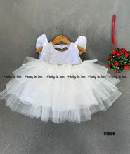 Load image into Gallery viewer, BT569 Baptism Frock in  Pearl and Heart Shape
