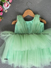Load image into Gallery viewer, BT590 Sleeveless Pleated Party Wear Frock With Pearl Embellishment
