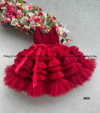 Load image into Gallery viewer, BT579 Princess  Gown with Heavy Ruffles For Birthday party

