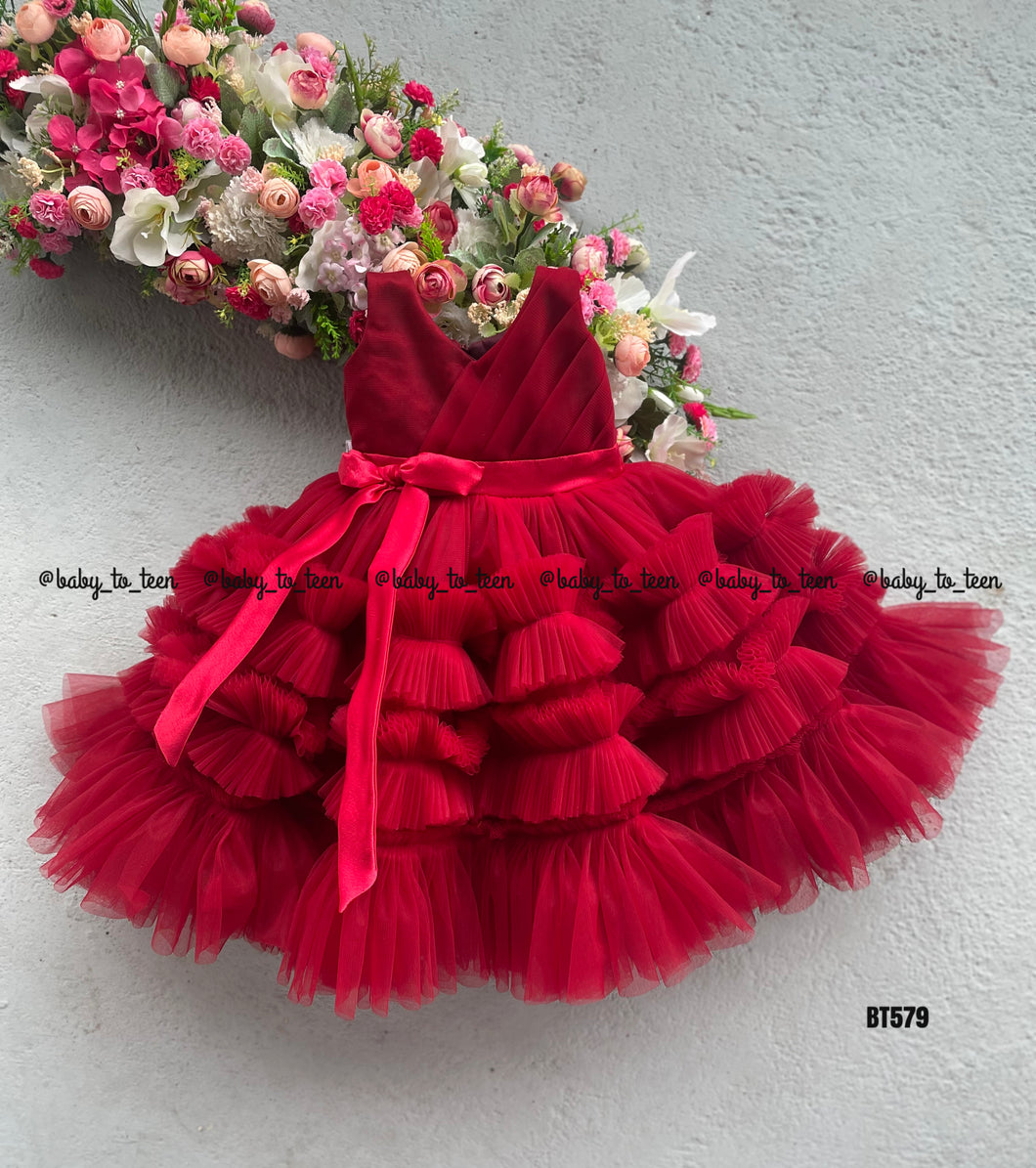 BT579 Princess  Gown with Heavy Ruffles For Birthday party