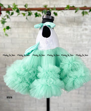 Load image into Gallery viewer, BT576 One Side Shoulder Party Wear Frock in Contrast Collars
