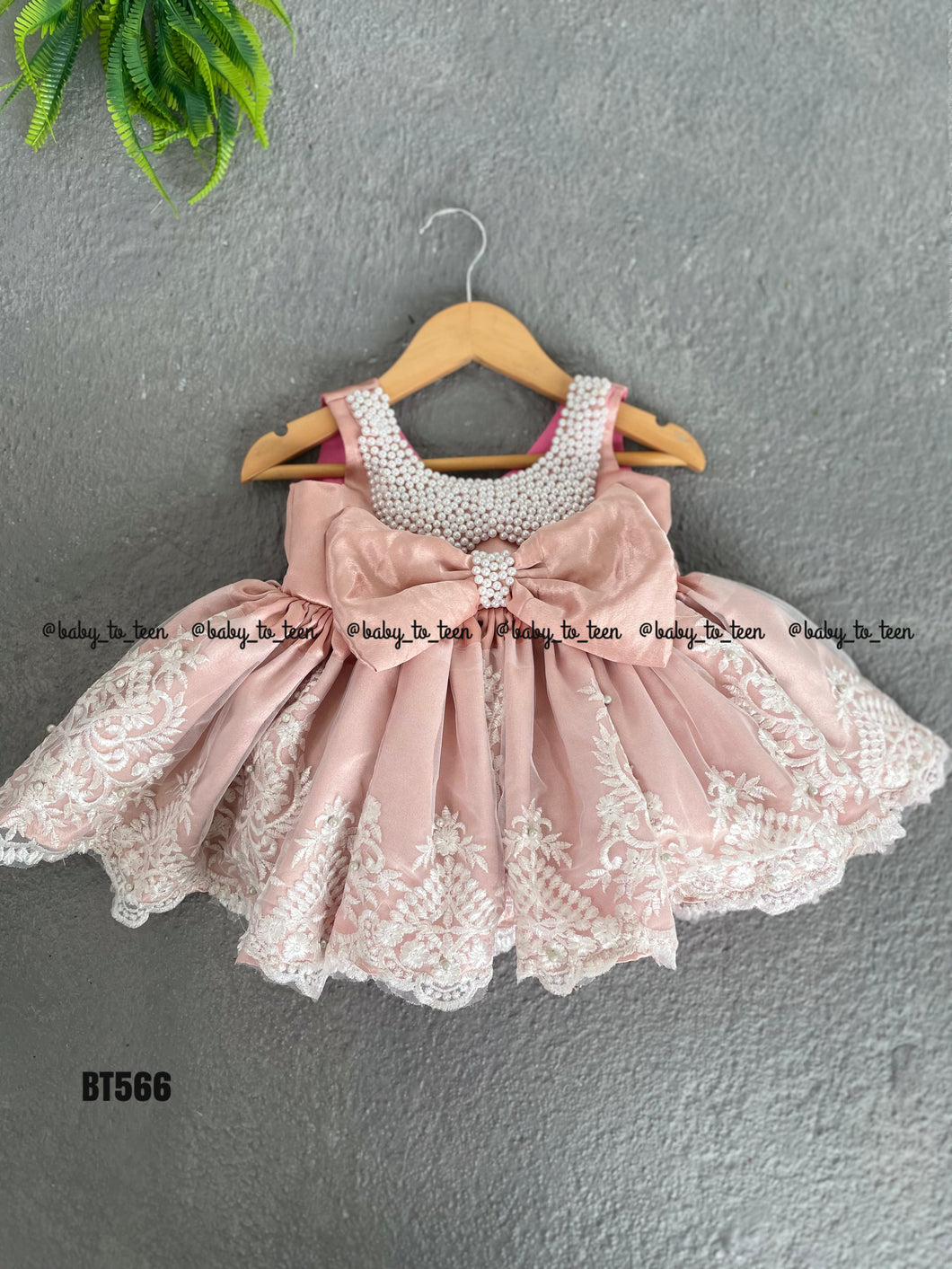BT566 Luxury Pearl Embellished Princess Gown for birthday and party