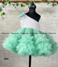 Load image into Gallery viewer, BT576 One Side Shoulder Party Wear Frock in Contrast Collars
