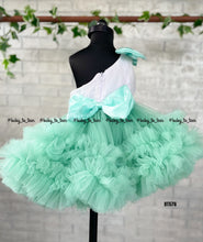 Load image into Gallery viewer, BT576 One Side Shoulder Party Wear Frock in Contrast Collars
