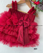 Load image into Gallery viewer, BT571 Red Multi Layer Party Wear Frock
